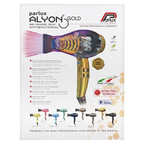 Parlux Alyon Air Ionizer Tech Hair Dryer Gold