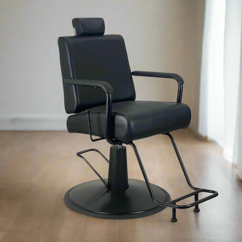 Joiken Cyrus Black Upholstery Reclining Salon Chair