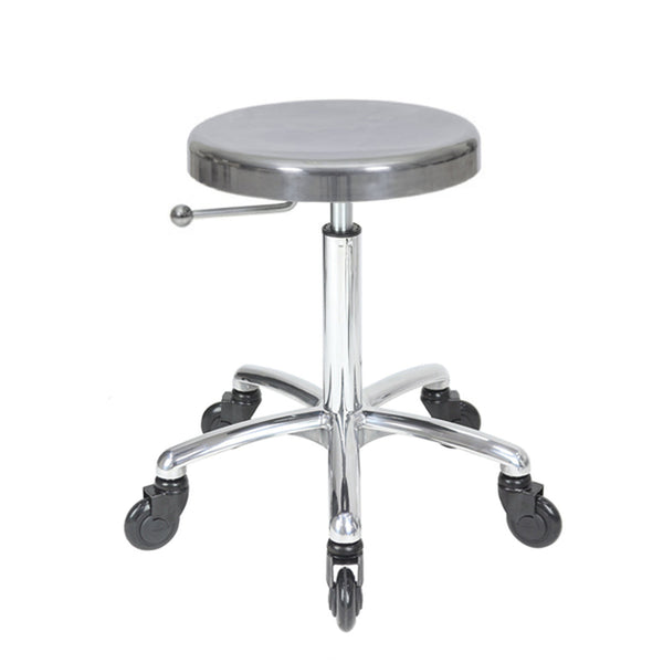 Joiken Aluminium Stool - Chrome Base - Click'n Clean Castor Wheels