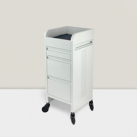 Joiken Fusion White 4 Drawer Salon Trolley - White - Click'n Clean Castor Wheels