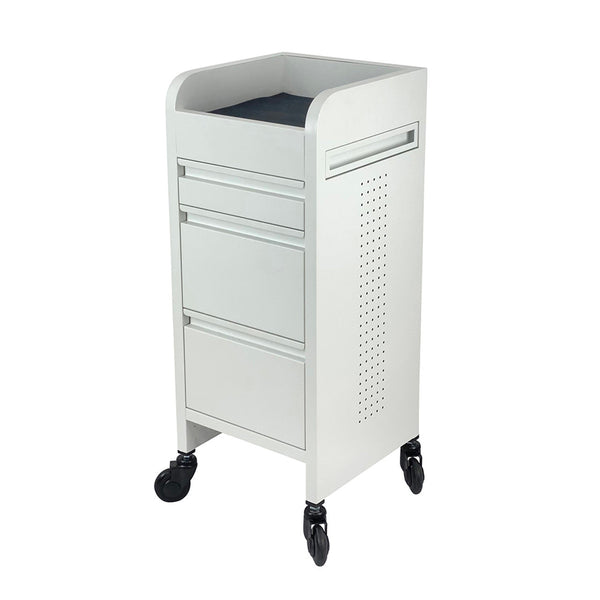 Joiken Fusion White 4 Drawer Salon Trolley - White - Click'n Clean Castor Wheels