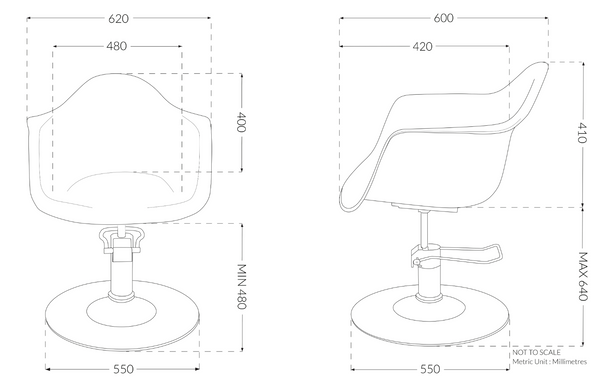 Erica Styling Chair Clear - Hydraulic