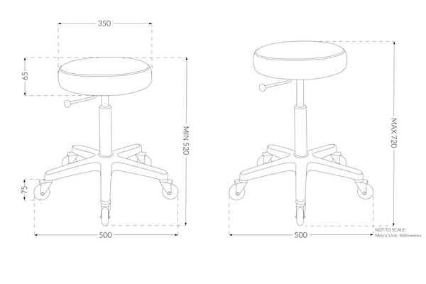 Turbo Cutting Stool - White - Chrome Base