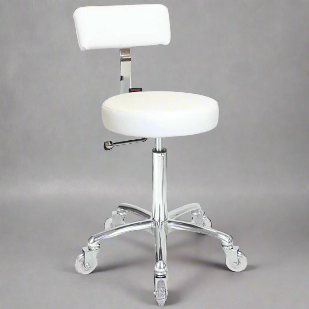 Sprint Stool White - Chrome Base