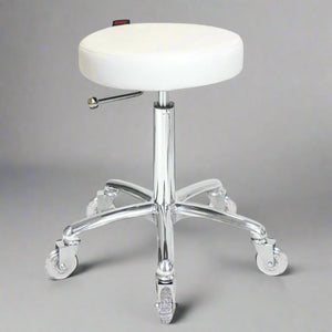 Turbo Cutting Stool - White - Chrome Base