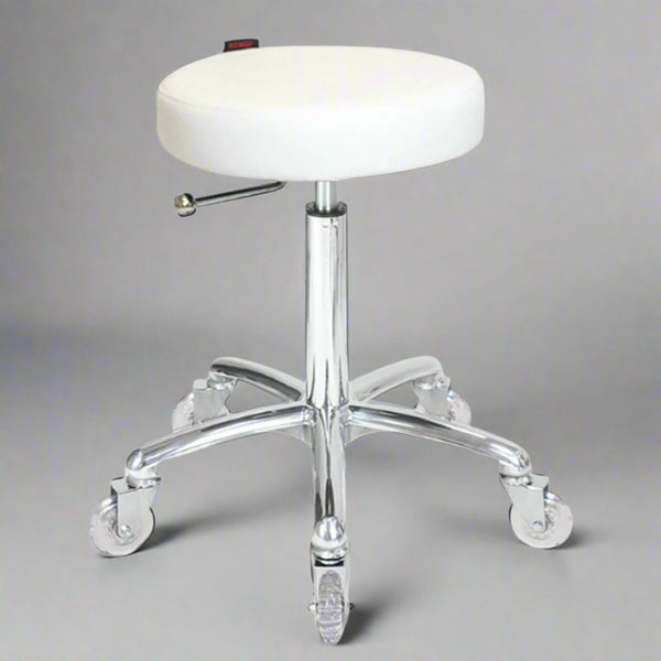 Turbo Cutting Stool - White - Chrome Base