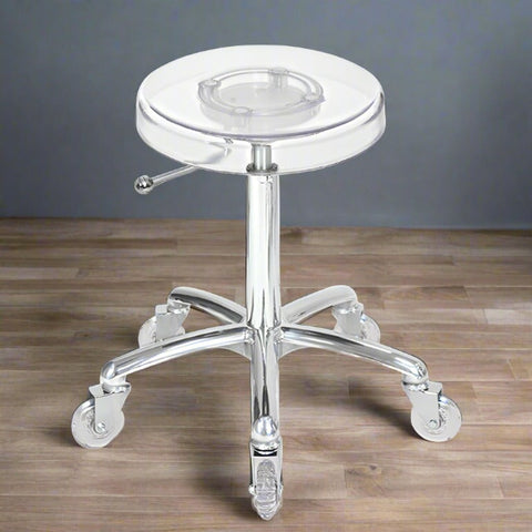 Clear Stool with Chrome Base