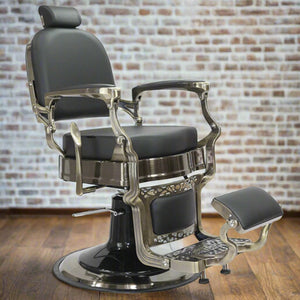 Havana Barber Chair - Antique Frame Black Upholstery