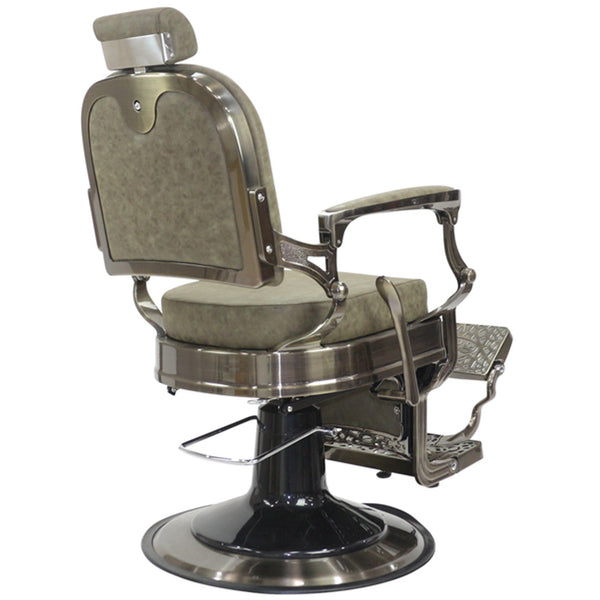 Havana Barber Chair - Antique Frame Olive Upholstery