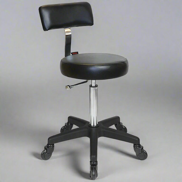 Sprint Stool Black - Black Base - Click'n Clean Castor Wheels