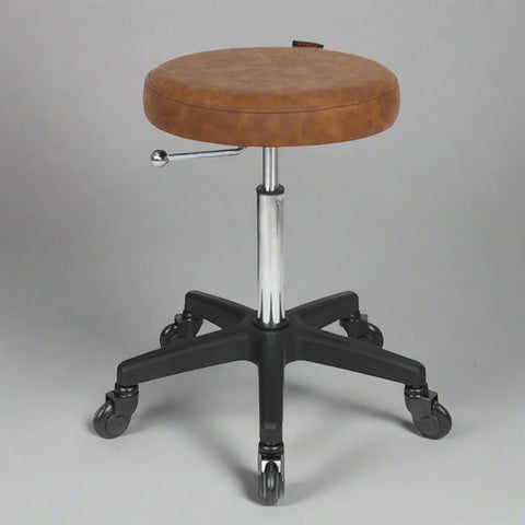 Turbo Stool Tan - Black Base - Click'n Clean Castor Wheels