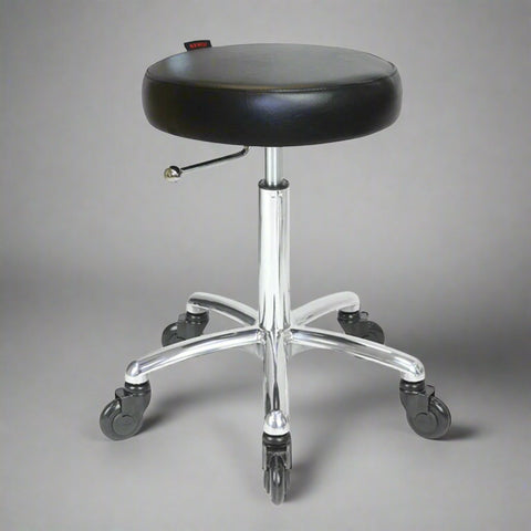 Turbo Stool Black - Chrome Base - Click'n Clean Castor Wheels