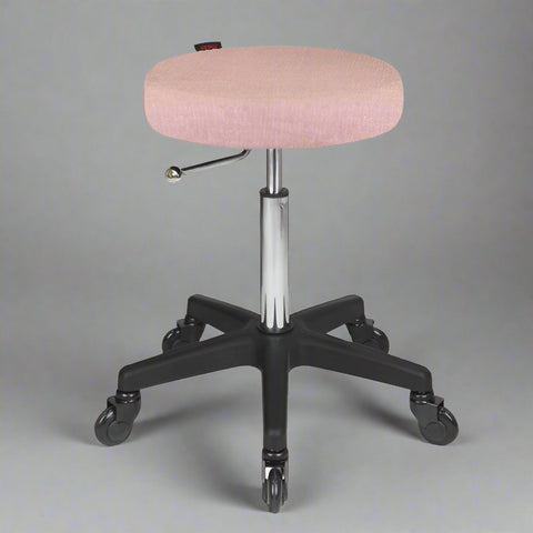 Turbo Stool Dusty Pink - Black Base - Click'n Clean Castor Wheels