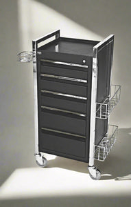 Twilight 5 Drawer Hairdressing Beauty Trolley - Chrome Frame