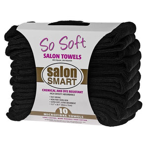 Salon Smart So Soft Microfibre Salon Towels - Black 10pk