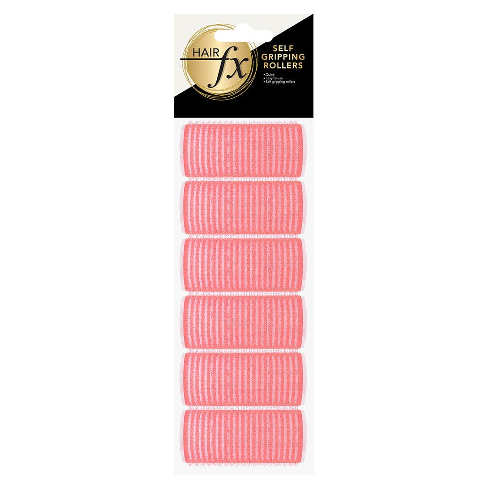 Hair FX Pink 24mm Velcro Rollers 12 Pack