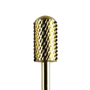 Nail Drill Bit Large Barrel Smooth Top Carbide (Grit Extra Coarse, Gold)
