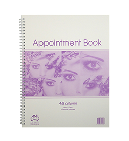 AMW 4/8 Column Appointment book + Retail Column