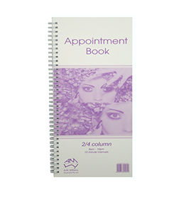 AMW 2/4 Column Appointment book + Retail Column