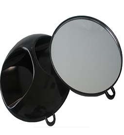 Round Mirror Large Black Hard Base