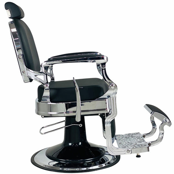 Havana Barber Chair - Black - Chrome Frame