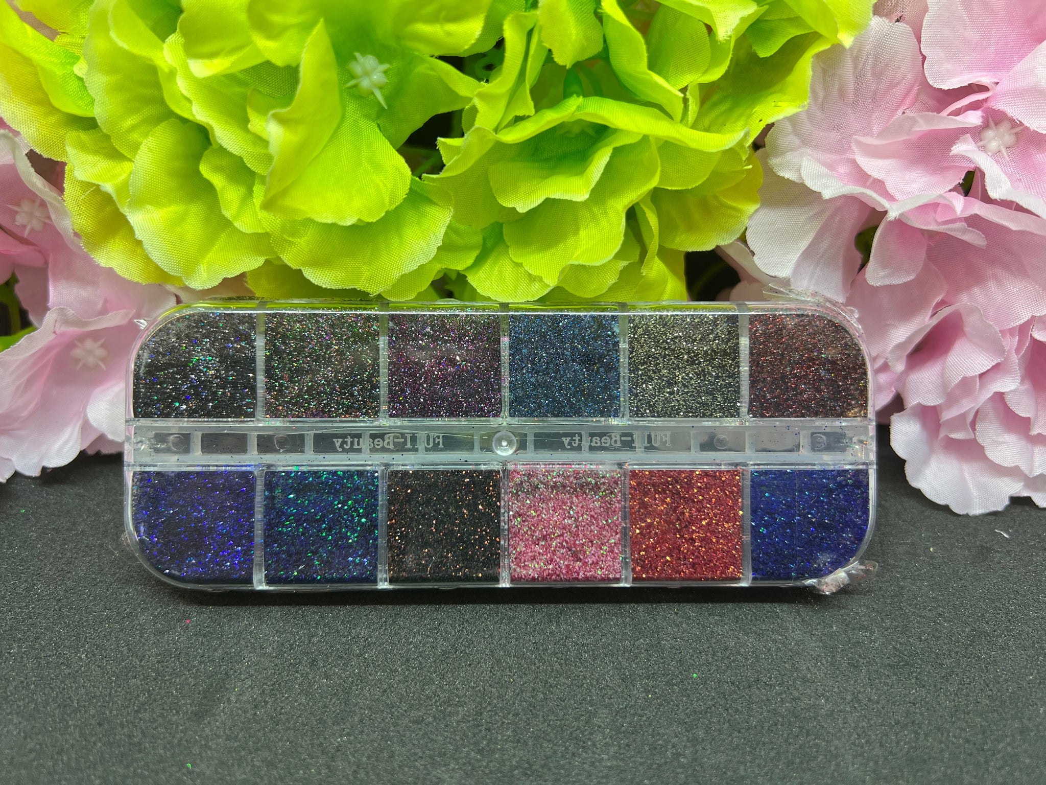 Nail Art Tray Dark Fine Glitter