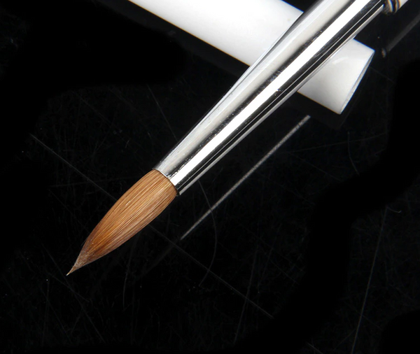 Kolinsky #8 Sable Brush (White with Rhinestones)